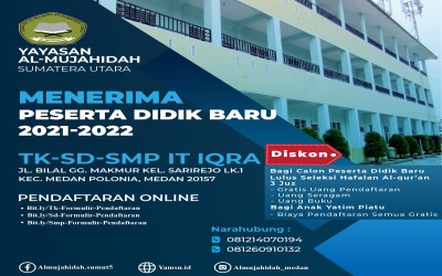 Telah Dibuka Pendaftaran Siswa/i Baru Tahun Ajaran 2021-2022
